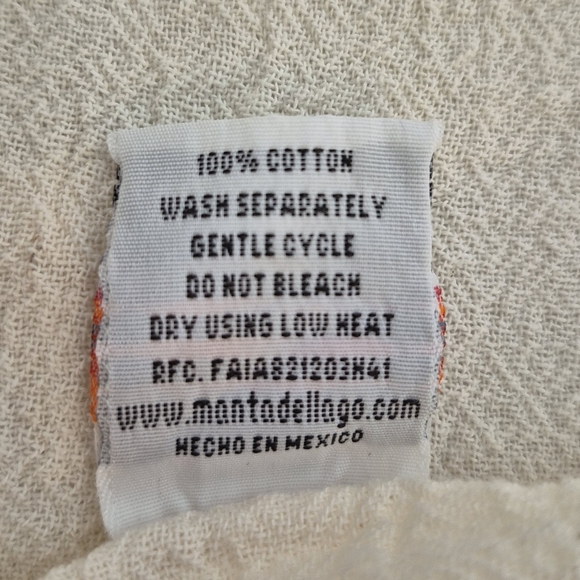 Manta del Lago Sleeveless Preshrunk Mexican Gauze Embroidered Dress - Size M - Picture 10 of 12